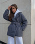 Winter Lapel Cotton Coat Fashion Solid Color